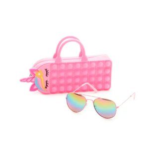 Wonder Nation Kids Aviator Sunglasses with Unicorn Carrying Case